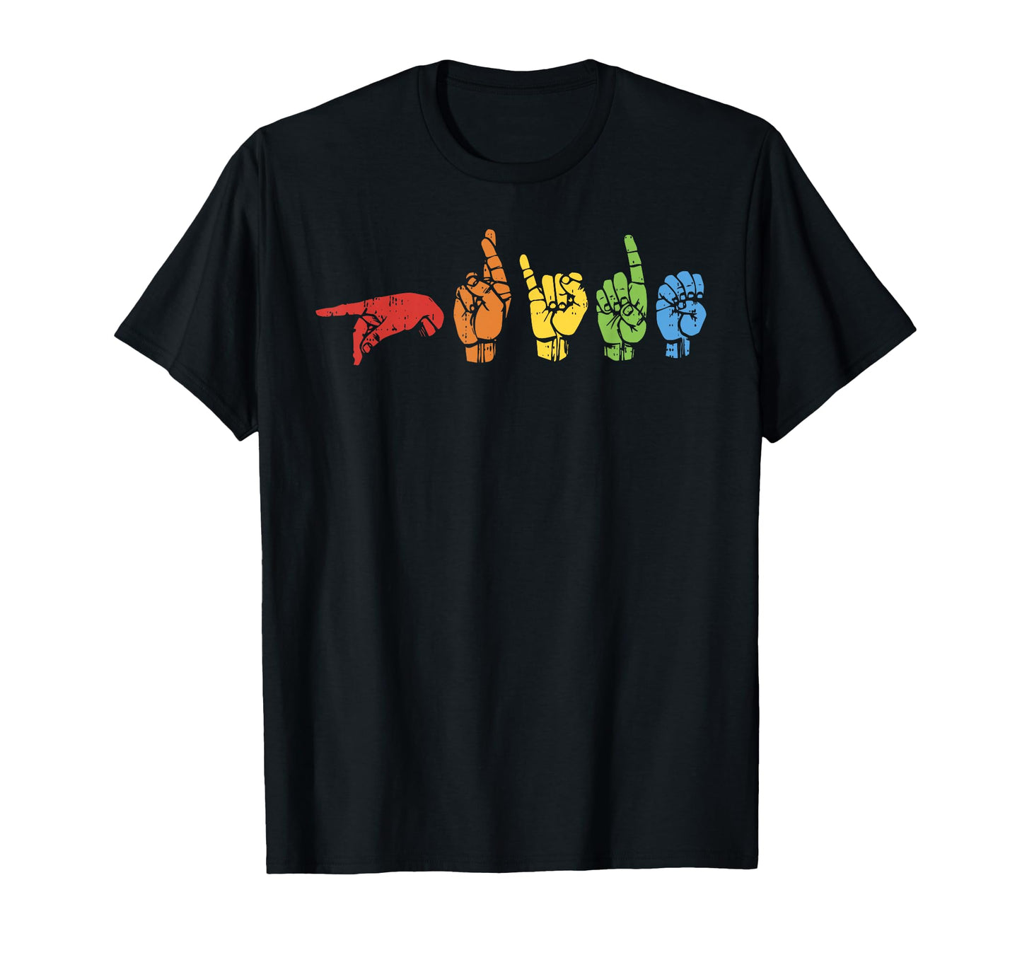 Sign Language Funny Rainbow Flag Gay LGBT Deaf ASL Mute Gift T-Shirt