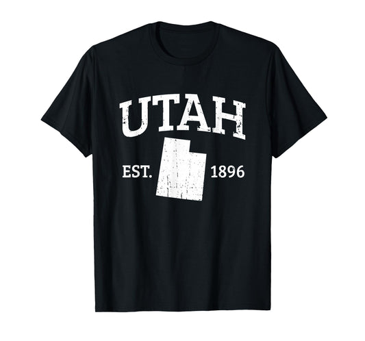 Utah State Est. 1896 Vintage USA Outline Utah T-Shirt
