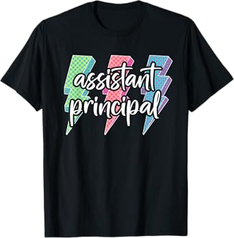 Checkered Assistant Principal Lightning Bolt First Day Women T-Shirt