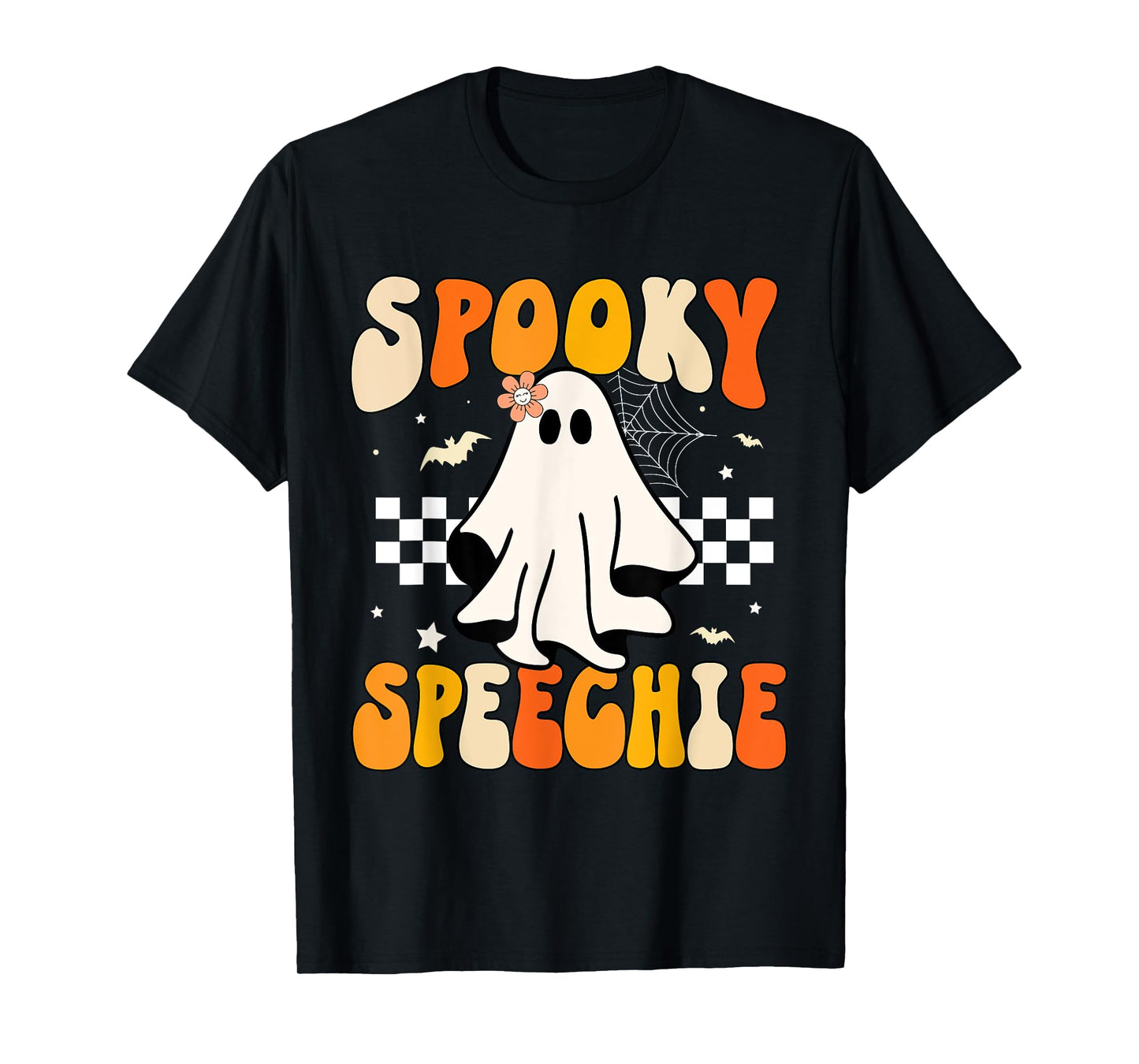 Retro Speech Therapy Halloween Spooky Speechie Language T-Shirt
