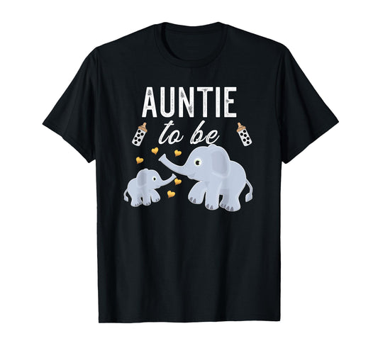Auntie To Be Elephant Baby Shower Auntie T-Shirt