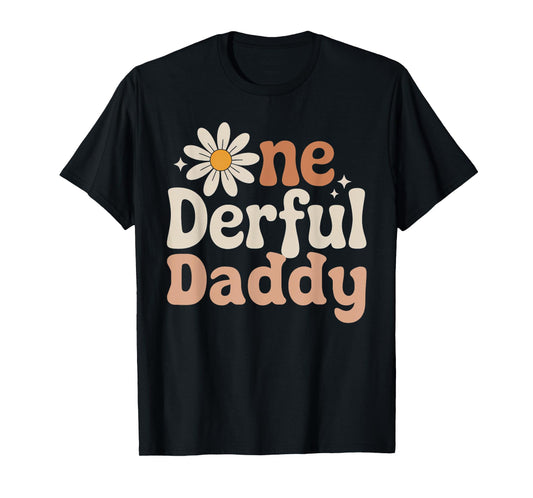 One derful Daddy Wild One Daisy First Birthday Family Party T-Shirt