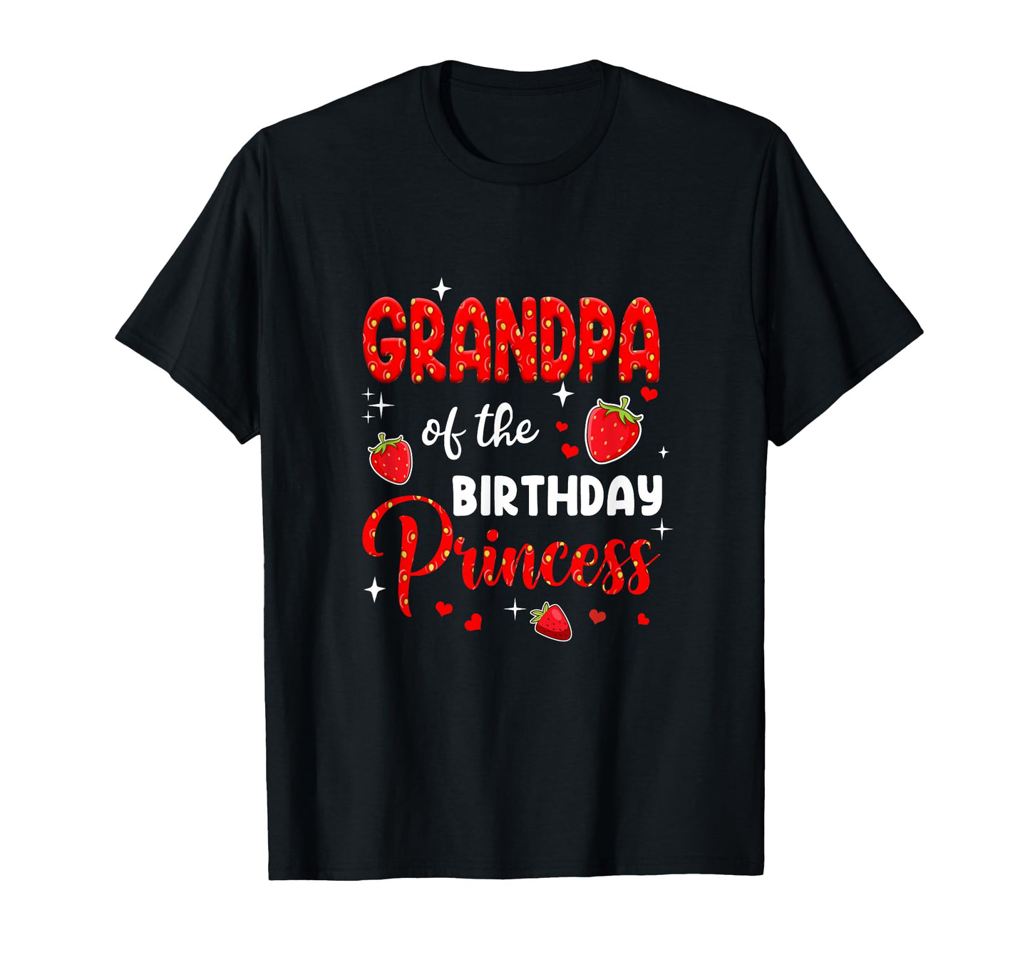 Grandpa Of The Birthday Princess Strawberry Theme Bday Party T-Shirt