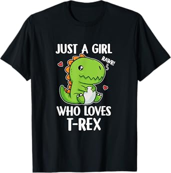 Just A Girl Who Loves T-Rex Funny Dino T-Rex Costume T-Shirt