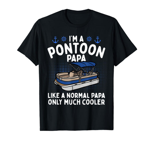 Cool Pontoon Boat Grandpa Men Pontoon Boat Lovers T-Shirt