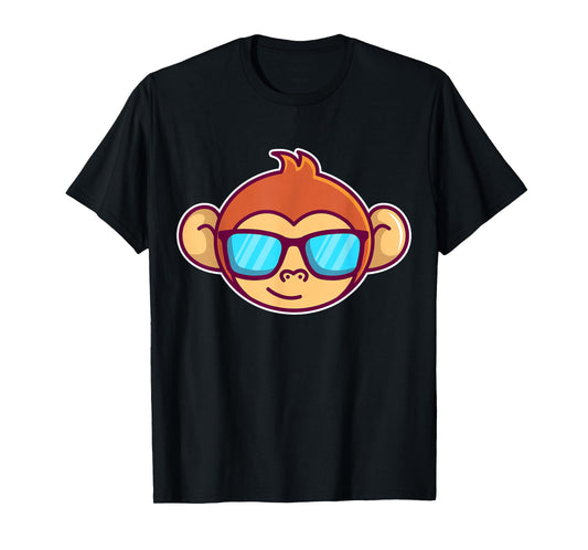 Cute Monkey With Sunglasses For Kids Who Love Monkeys T-Shirt
