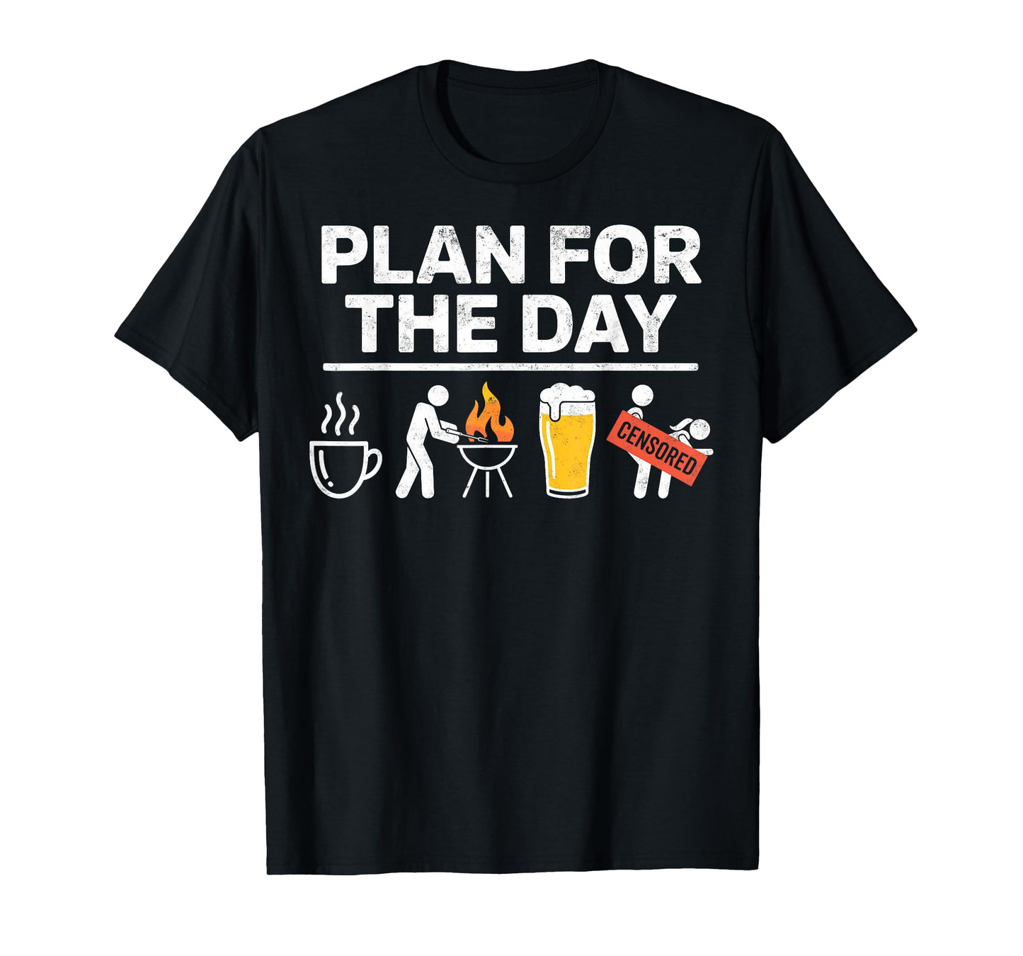 Funny Plan For the Day Beer & BBQ Lover Joke Barbecue Chef T-Shirt