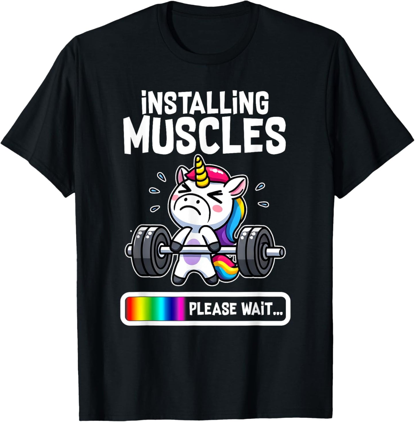 Funny Cute Unicorn Workout Gym Fitness Weightlifting Gift T-Shirt