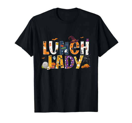 Halloween Lunch Lady Cafeteria Spooky Lunch Lady Halloween T-Shirt