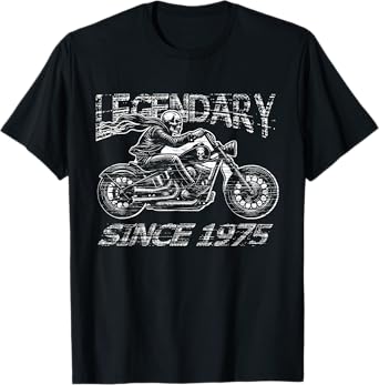 Legendary 50th Birthday Biker Motorcycle Gift 1975 T-Shirt