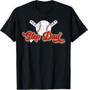 Baseball Step Dad Of A Baseball Player Stepfather T-Shirt