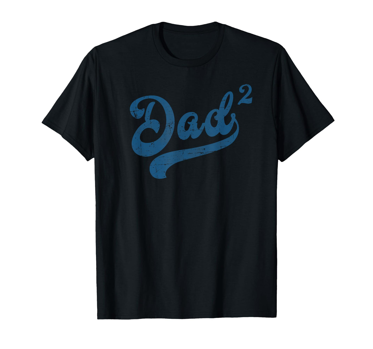 Dad2 Squared Vintage Father's Day Tee Daddy of 2 Kids Father T-Shirt