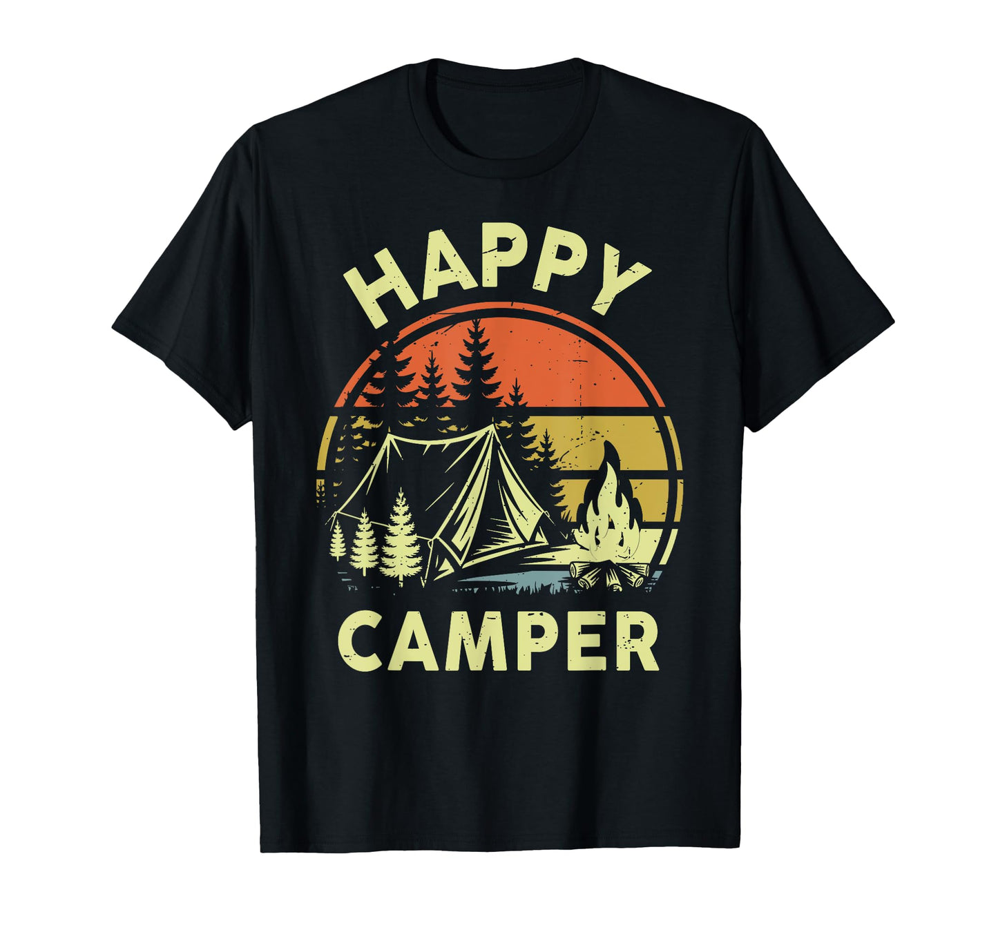 One Happy Camper Toddler Boy Funny Camping Campfire Puns T-Shirt