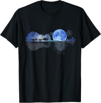 Acoustic Guitar Lake Shadow Nature Guitar Player Guitarist T-Shirt