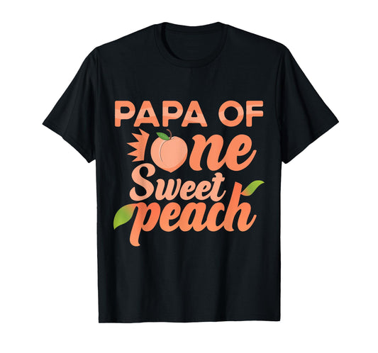Papa First Birthday One Sweet Peach Bday Family Matching T-Shirt