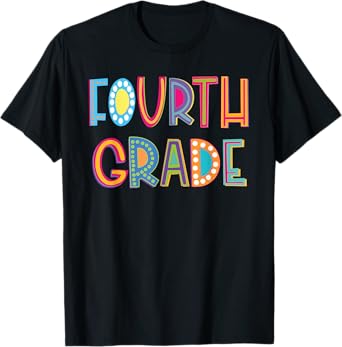 Cute Polka Dot Fourth Grade 4th Grade School Teacher Kids T-Shirt