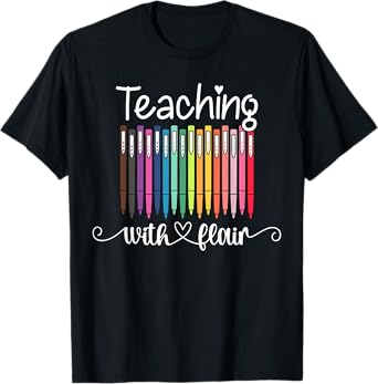 Teaching With Flair Kindergarten Teacher Back To School T-Shirt for Men Women
