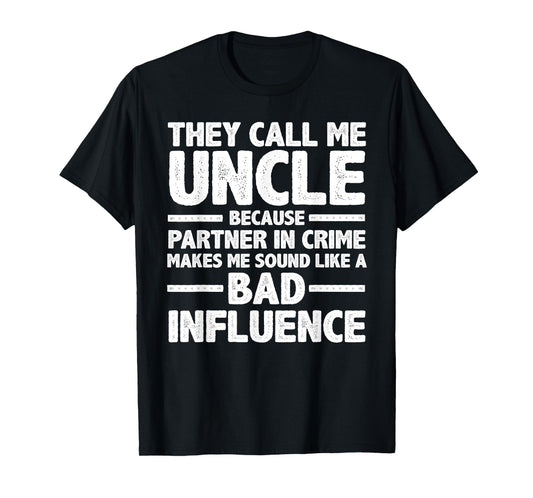 Funny Uncle Design For Uncle Men Uncle Partner In Crime T-Shirt
