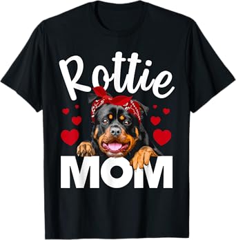 Cute Rottweiler Design For Women Mom Rottie Rottweiler Lover T-Shirt