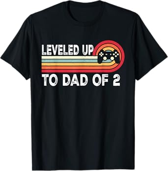 Leveled Up To Dad of 2 Daddy Again Pregnancy Announcement T-Shirt