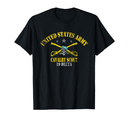 19D Delta Cavalry Scout Veteran Patriotic Flag Veterans Day T-Shirt