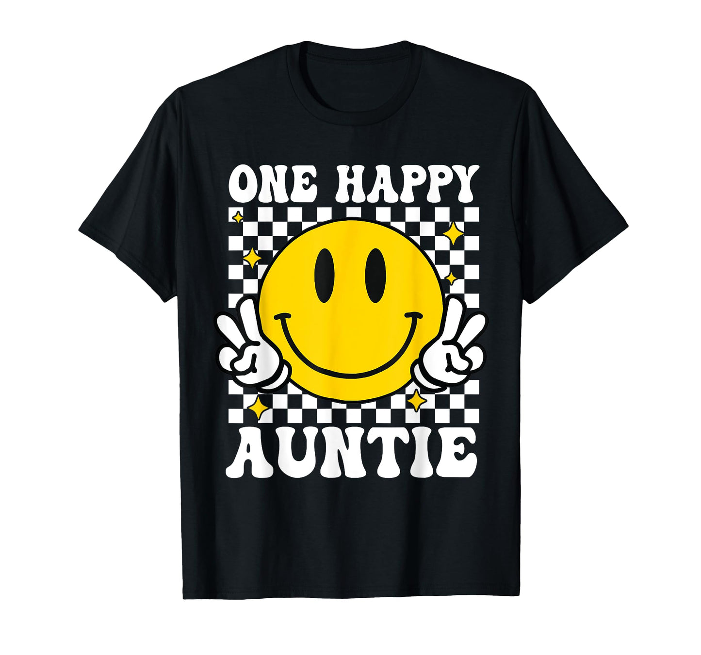 One Happy Dude Auntie happy face 1st Birthday Family T-Shirt