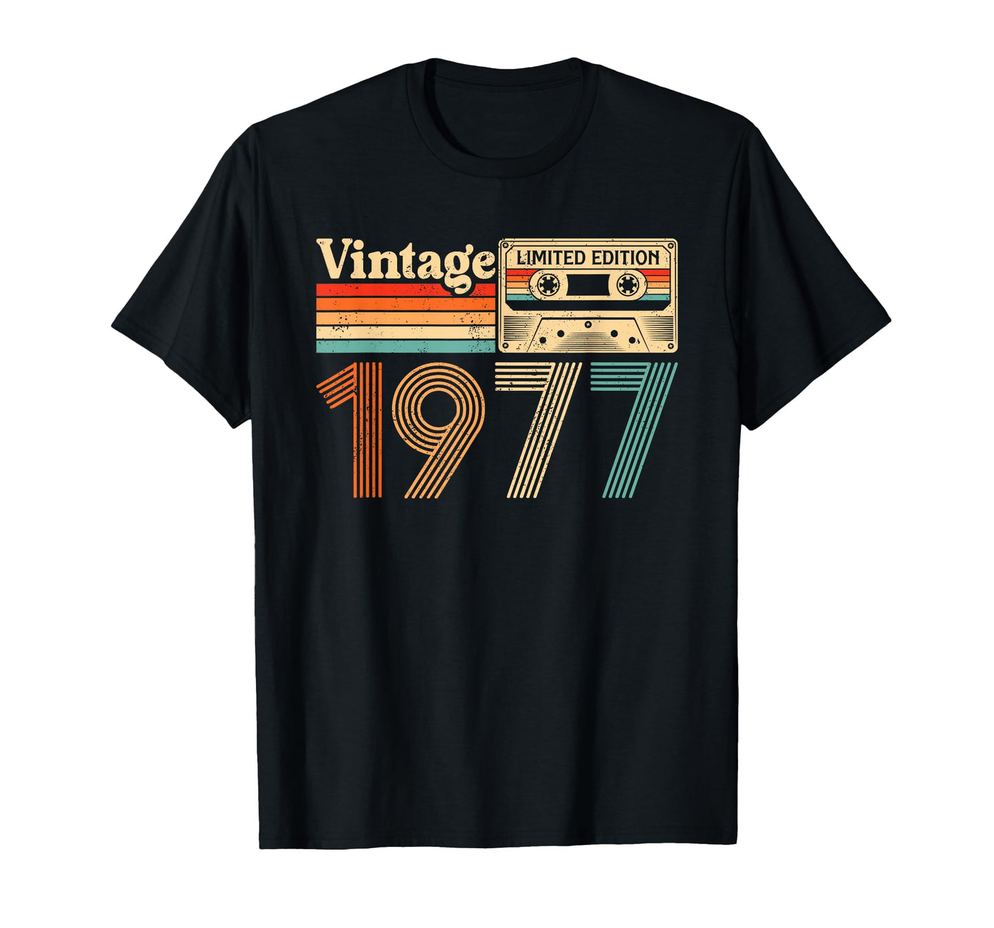 48 Year Old Vintage Born In 1977 48th Birthday Cassette Tape T-Shirt