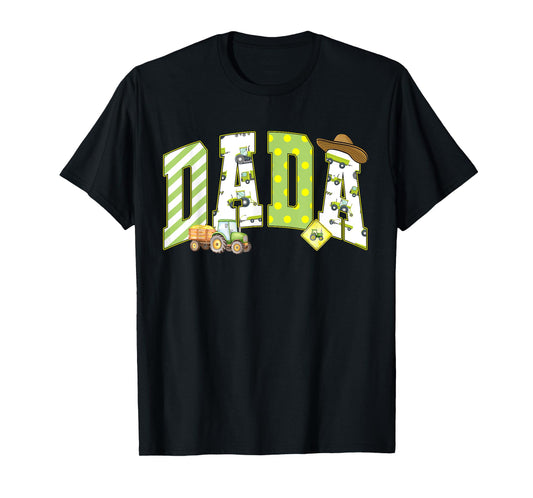 Dada of The Birthday Boy Tractors Farm Trucks Family Party T-Shirt