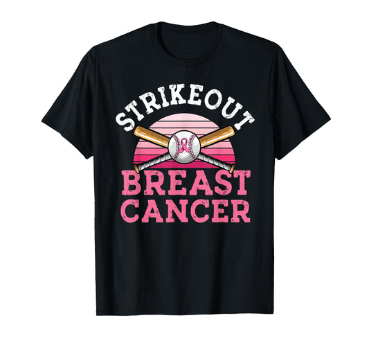 Strike out Breast Cancer Baseball Breast Cancer Awareness T-Shirt