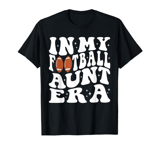In My Football Aunt Era Groovy Football Auntie Christmas T-Shirt