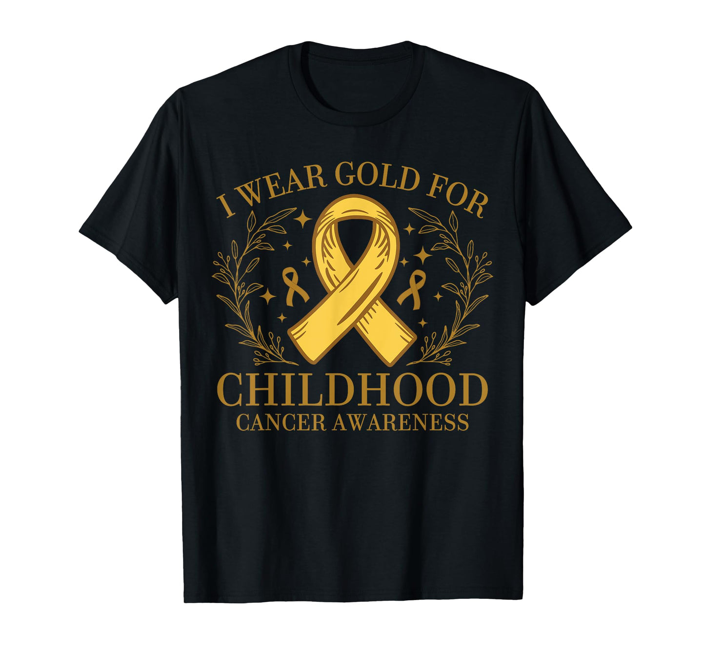 Yellow Support Ribbon For Childhood Cancer Awareness T-Shirt
