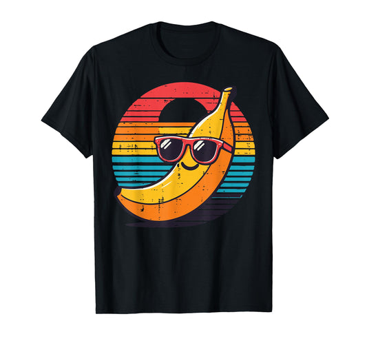 Banana Sunglasses Sunset Retro Fruit Beach Women Men Kids T-Shirt