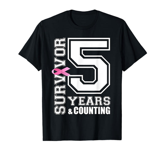 5 Years Breast Cancer Survivor Pink Ribbon Gifts For Women T-Shirt