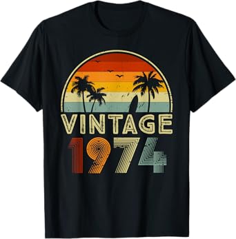 51st Birthday Shirt for 51 Years Old Retro Vintage 1974 Bday T-Shirt