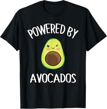 Powered By Avocados Funny Avocado Vegan Fruit Lovers Outfit T-Shirt
