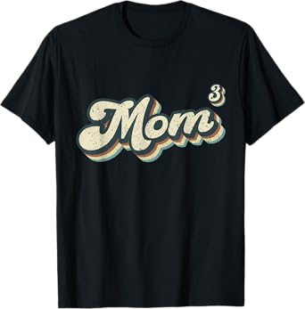 Mom Cubed Triplet Mom of 3 Third Child Baby Announcement Tee T-Shirt