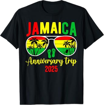Jamaicaa Anniversary Trip 2025 Matching Couple Vacation Trip T-Shirt
