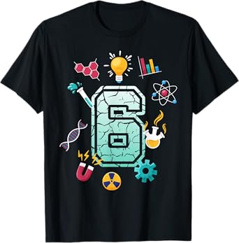 Science 6 Year Old Birthday School Party Scientific Matching T-Shirt