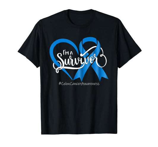 Survivor Blue Colon Cancer Awareness Bleached T-Shirt