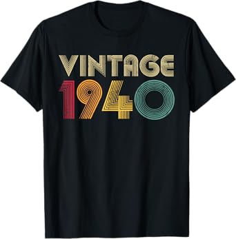 1940 84th Birthday Gift Vintage 84 Years Old Men Women Retro T-Shirt