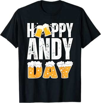 Vintage ANDY Gifts Name Matching Birthday Party Beer Lover T-Shirt