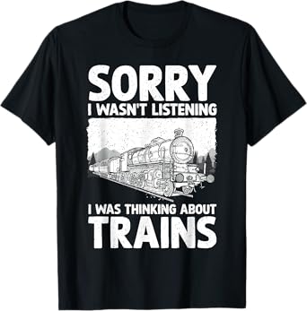 Cool Train Art For Men Women Railroad Crossing Train Lovers T-Shirt