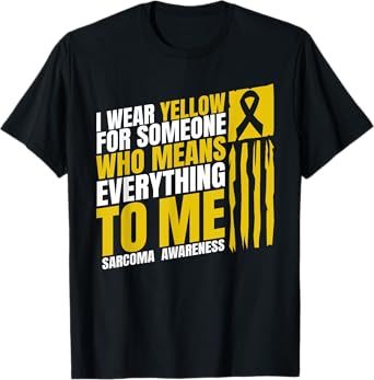 Sarcoma Awareness Month I Wear Yellow Bone Cancer T-Shirt
