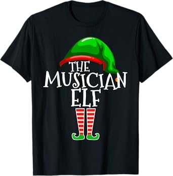 The Musician Elf Group Matching Family Christmas Gifts Music T-Shirt