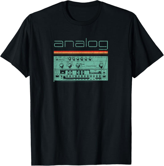 Analog Vintage Synthesizer T-Shirt - Acid Nerd Synth 80s T-Shirt