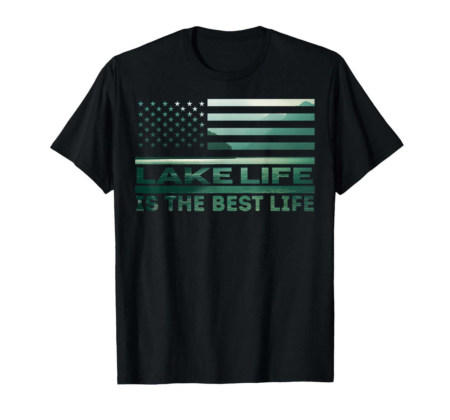 Lake Life is The Best Life Nature American Flag Summer Vacay T-Shirt