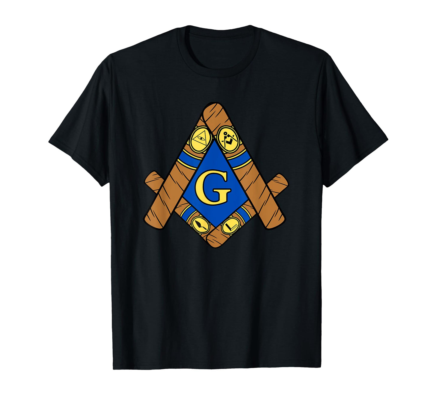 Masonic Cigar Symbol Smoking Working Tools Fun Lounge Gear T-Shirt