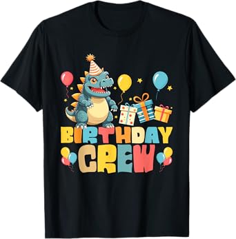 Birthday Crew Japanese Monster Kaiju Bday Party Boys Girls T-Shirt