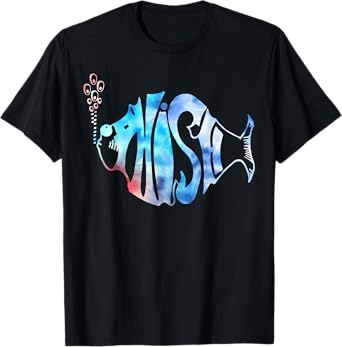 Colorful Phish-Jam, Tie-Dye Tee For Fisherman Fish Graphic T-Shirt