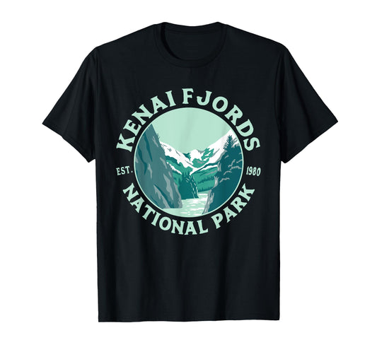 Vintage Kenai Fjords National Park AK Alaska Hiking Camping T-Shirt